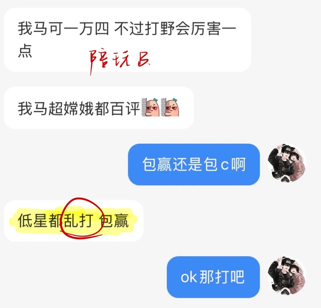 陪玩能不能别再和我说低分段随便打了？！